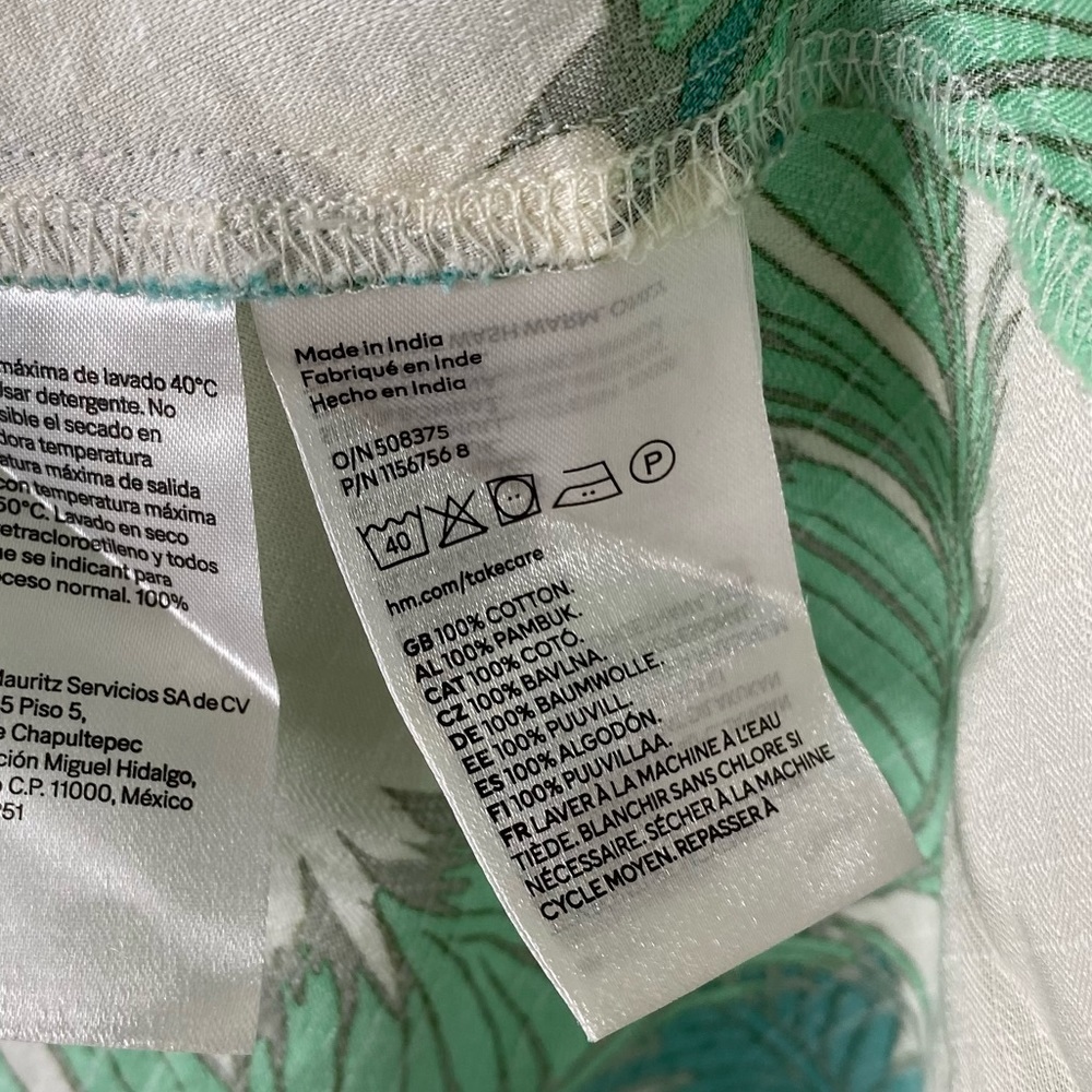 H&M Tropical Palm Leaf Tie Waist Mini Dress - Picture 8 of 9